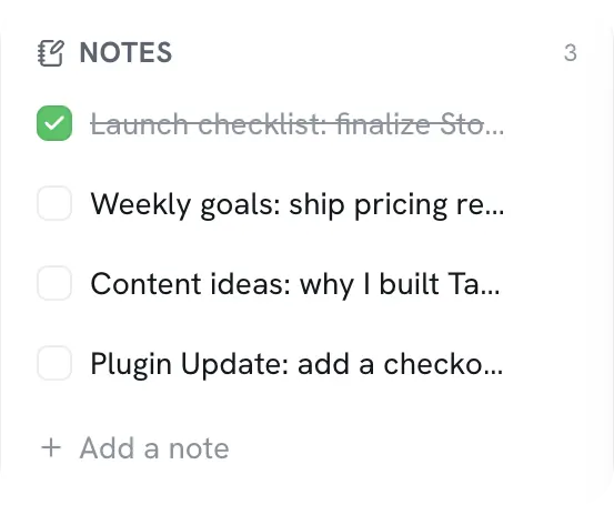 Quick notes