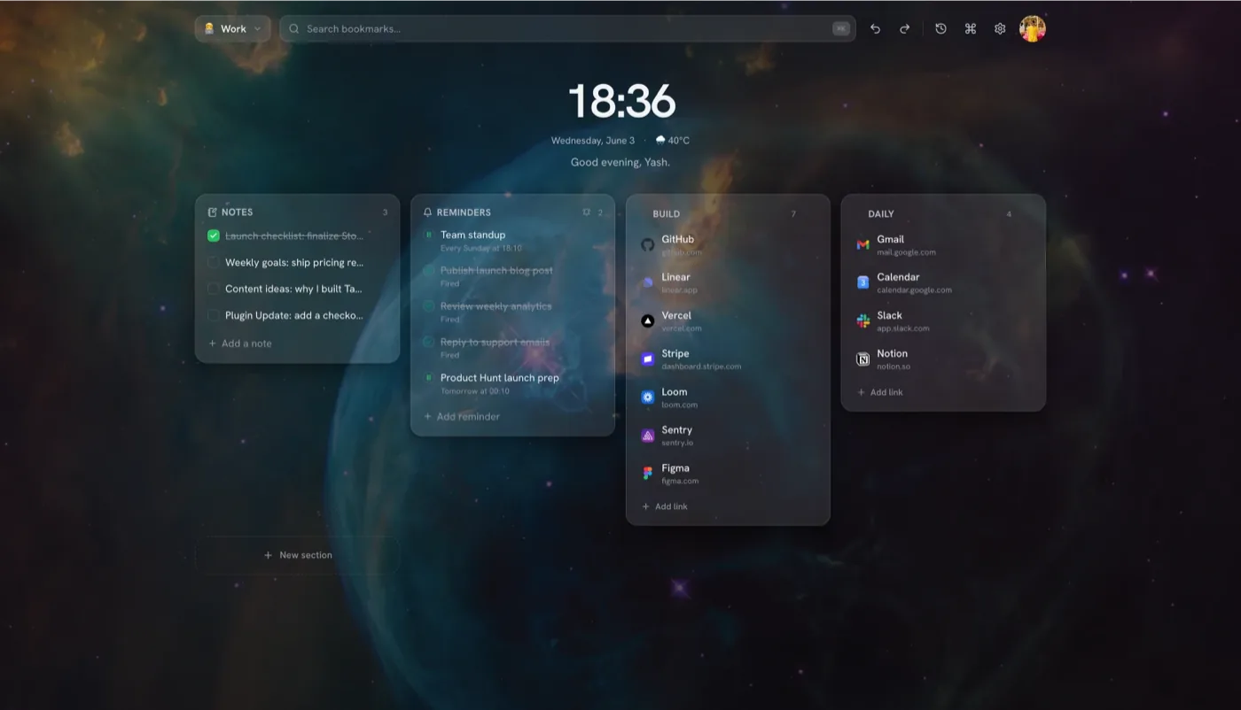 Tabisto in the Cosmos theme